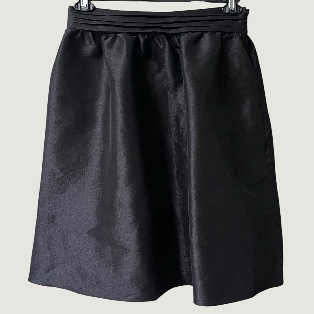 CeCe By Cynthia Steffe Black Shiny Pleated A Line Skirt Womens 6 Party